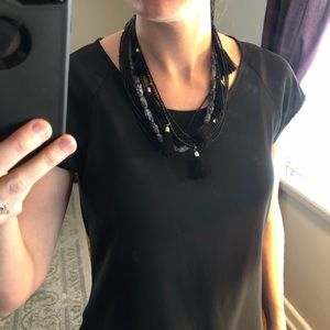 Tassel and Bead Statement Necklace